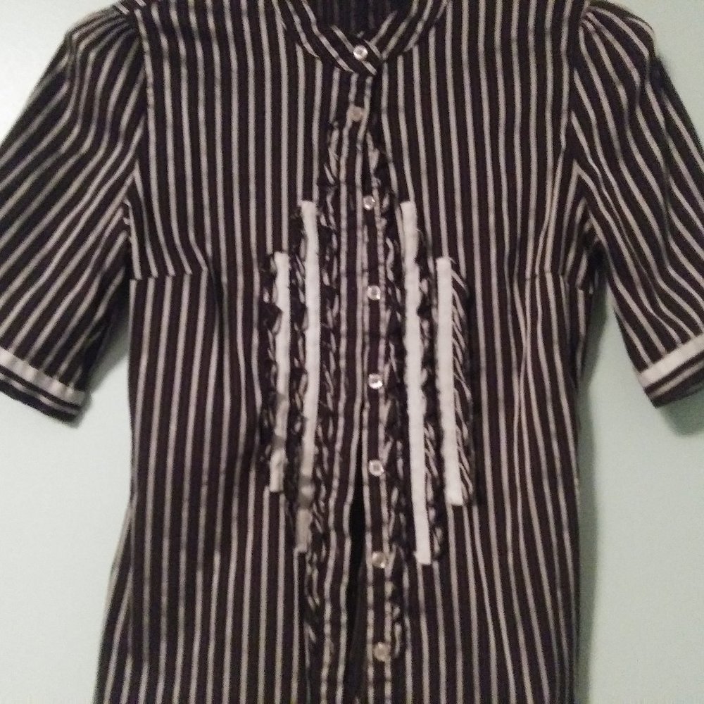 TWO Vera Moda Victorian/Steam Punk Style Short-Sleeved Shirts